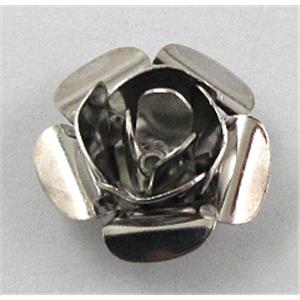 Rose bead, copper, Platinum Plated, 16mm dia, copper