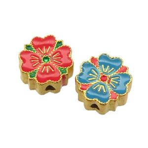 enamel alloy beads, gold plated, approx 11mm