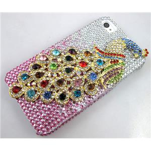 iPhone 4&4S Peacock Diamond Rainstone Case Cover, 63x116mm