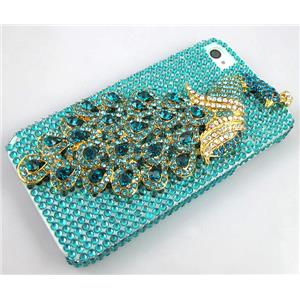 iPhone 4&4S Peacock Diamond Rainstone Case Cover, 63x116mm