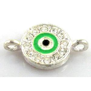 evil eyes bracelet bar, enamel alloy with Rhinestone, approx 12mm dia