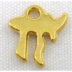 alloy pendant, gold plated, approx 8-12mm