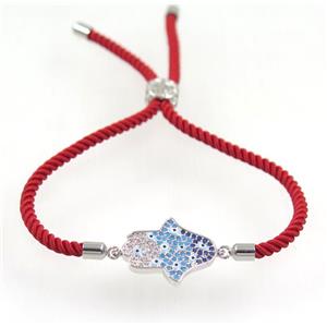 handmade bracelet with nylon wire, zircon bead, approx 16-20mm