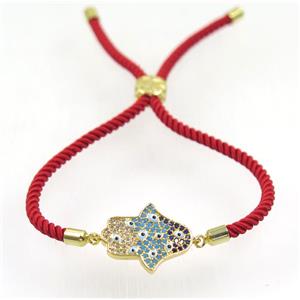 handmade hamsahand bracelet with nylon wire, zircon bead, approx 16-20mm