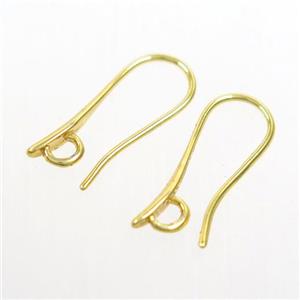 copper earring hook, color keeping, gold plated, approx 8-20mm