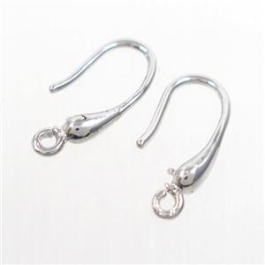 copper earring hook, color keeping, platinum plated, approx 10-15mm