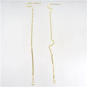 copper earring wire, gold plated, approx 1mm, 90mm length