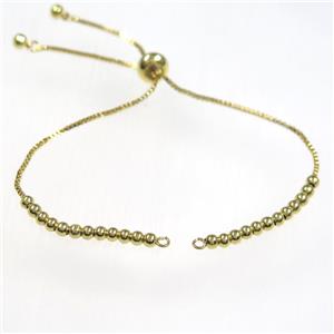 copper bracelet chain, gold plated, approx 1mm, 3mm, 24cm length