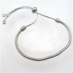 copper bracelet chain, platinum plated, approx 3mm dia, 60mm dia