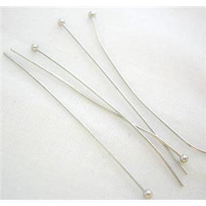 round-HeadPins, copper, nickel color, 0.6x50mm, head: 2mm