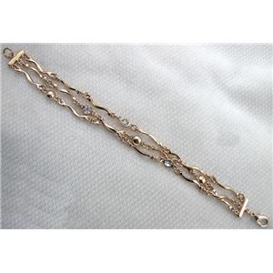 14k Gold Plated Alloy Bracelet, Nickel Free, Lead Free, 26mm, 8 inch length, 14k gold