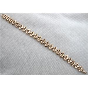 14k Gold Plated Alloy Bracelet, Nickel Free, Lead Free, 10x16mm, 8 inch length, 14k gold