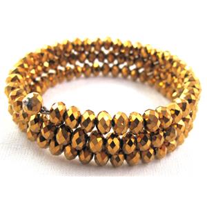 Chinese Crystal Bracelets, golden, 18mm wide, 55mm dia