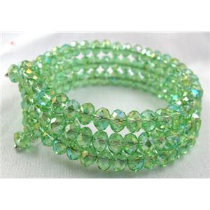 Chinese Crystal Bracelets, light green AB Color, 18mm wide, 55mm dia