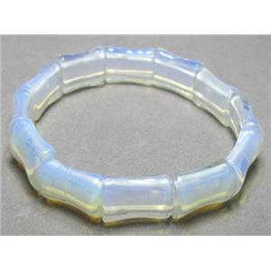 opal stone bracelet, stretchy, 12x16mm, 8 inch length