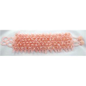 Chinese Crystal glass Bracelet, seed glass bead, approx 50mm wide, 7.5 inch(19cm) length