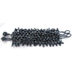 Chinese Crystal glass Bracelet, seed glass bead, approx 50mm wide, 7.5 inch(19cm) length