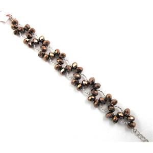 Chinese Crystal glass Bracelet, approx 20mm wide, 7 inch(19cm) length