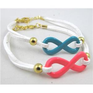 handmade bracelet with suede, enamel alloy, approx 16-18cm length