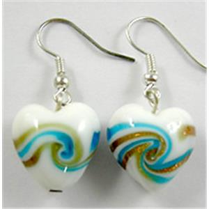 Lampwork Fashion Earring, 12mm dia, 35mm length