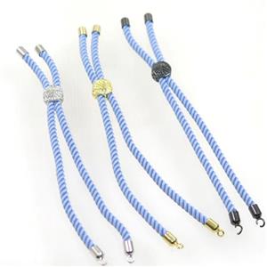 blue nylon cord bracelet chain, approx 3mm thickness