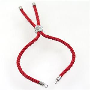 red nylon cord bracelet chain, approx 3mm thickness