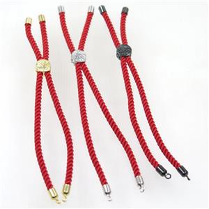 red nylon cord bracelet chain, approx 3mm thickness