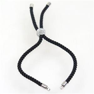 black nylon cord bracelet chain, approx 3mm thickness