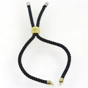 black nylon cord bracelet chain, approx 3mm thickness