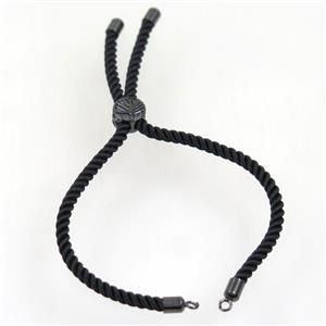 black nylon cord bracelet chain, approx 3mm thickness