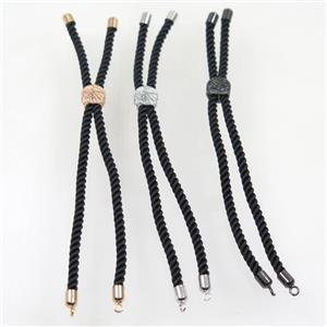 black nylon cord bracelet chain, approx 3mm thickness