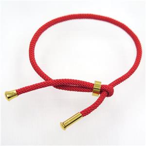 red nylon bracelet, resized, approx 3mm thickness