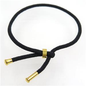 black nylon bracelet, resized, approx 3mm thickness