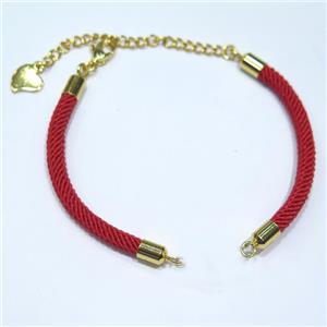 red nylon cord for bracelet, approx 3mm thickness