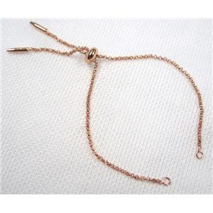 copper bracelet chain, rose gold, approx 2mm