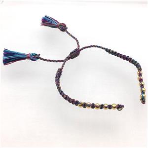 nylon wire bracelet chain with tassel, approx 5mm, 15cm length