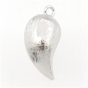 copper Pepper pendant, brushed, silver plated, approx 12-20mm