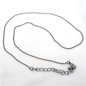 copper Necklace Chain, black plated, approx 1.2mm dia, 42-48cm length