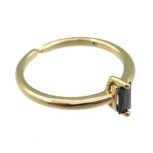 copper Rings pave zircon, adjustable, gold plated, approx 20mm dia