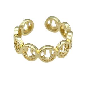 gold plated copper Ring, approx 6mm, 17mm dia