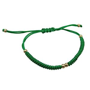 green nylon braclet, adjustable, approx 20-24cm length