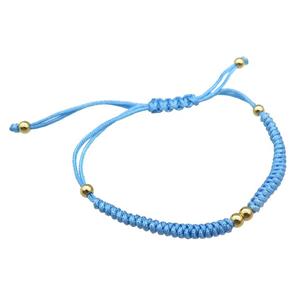 blue nylon braclet, adjustable, approx 20-24cm length