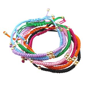 mixed nylon braclet, adjustable, approx 20-24cm length