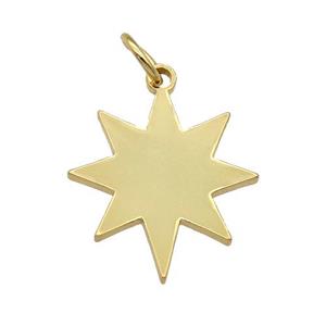 copper northStar, gold plated, approx 14-18mm