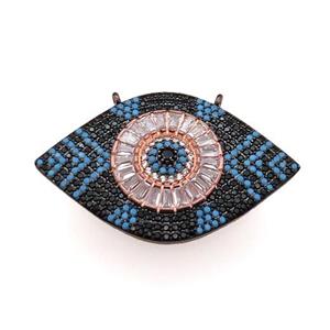 copper Eye pendant pave zircon, black gold, approx 25-40mm