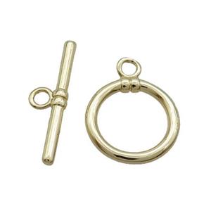 Copper Toggle Clasp Gold Plated, approx 15.5mm, 22mm length