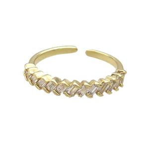 Copper Ring Pave Zircon Gold Plated, approx 18mm dia