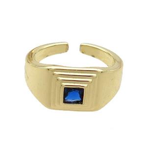 Copper Ring Pave Zircon Gold Plated, approx 10mm, 18mm dia