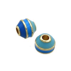 Copper Bicone Beads Enamel Multicolor Gold Plated, approx 7-7.5mm