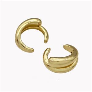 Copper Clip Earrings Gold Plated, approx 8mm, 14mm dia